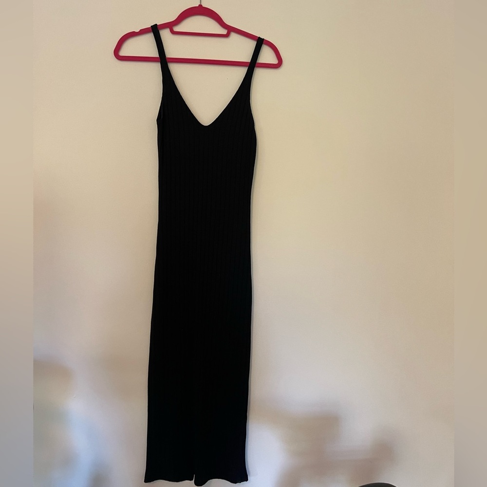 Zara Black Midi Slit Dress